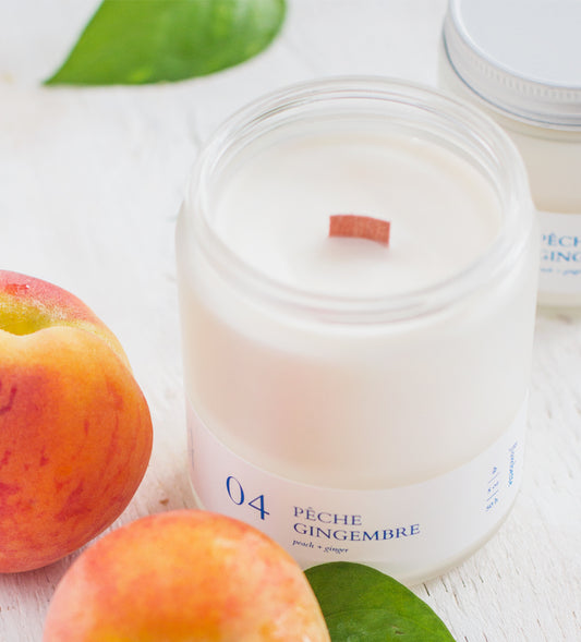 Bougie - Pêche + gingembre