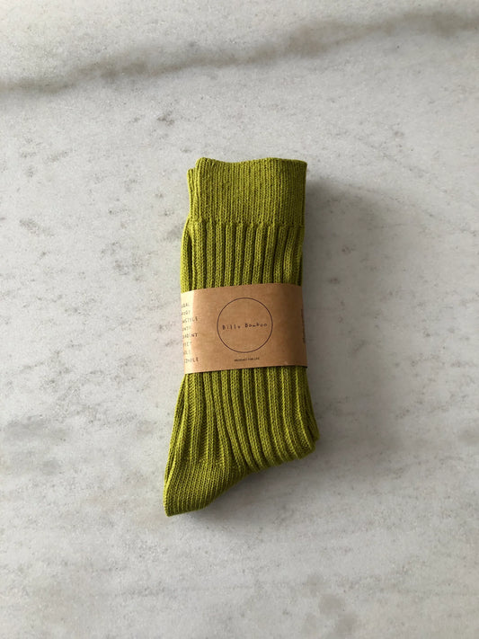 Chaussette haute en coton côtelé - Pastel