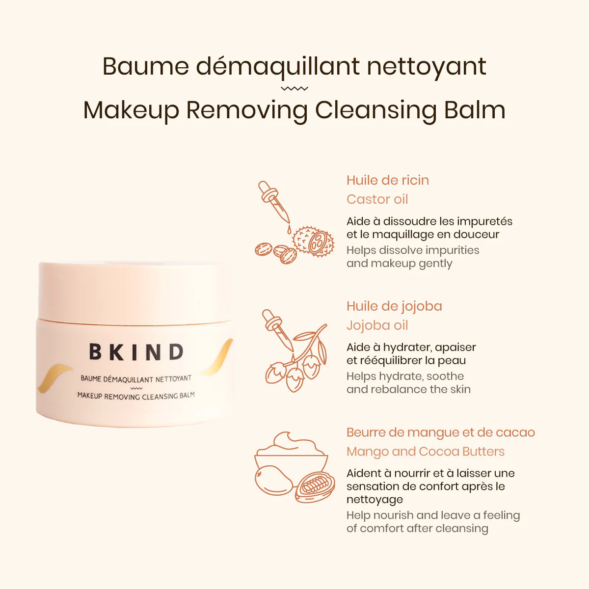 Baume démaquillant nettoyant
