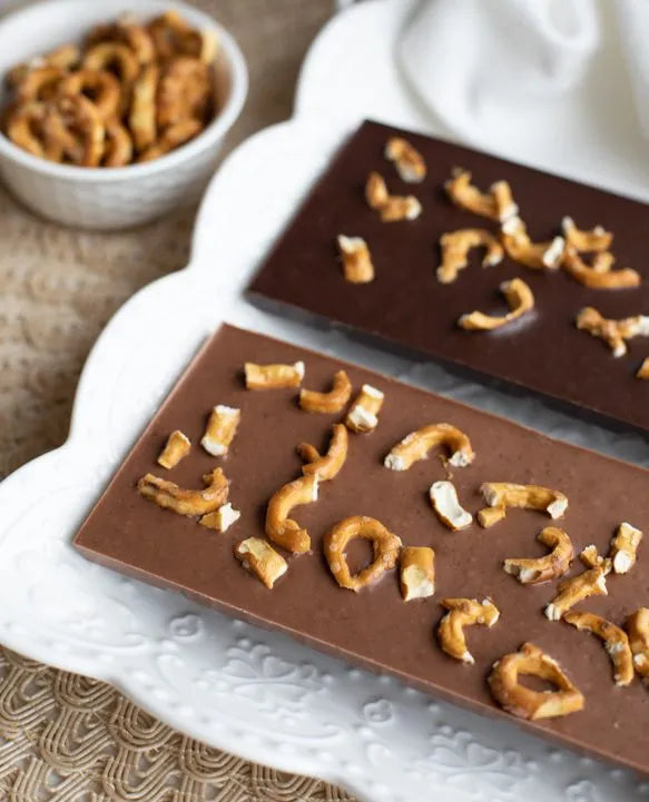 Tablette de chocolat - Caramel et éclat de Pretzel