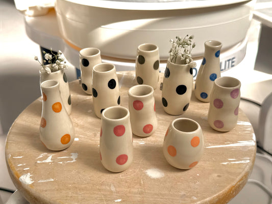 Minis vases aimantés - Polka colorés