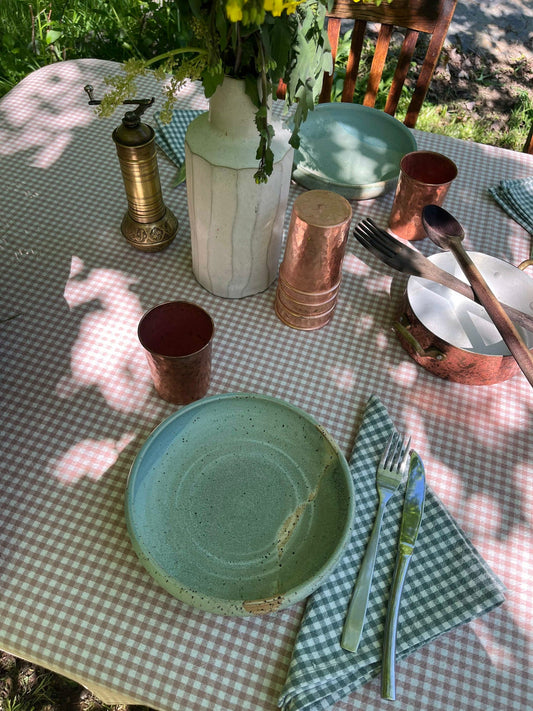 Serviettes de table en coton bio - Vichy coloré