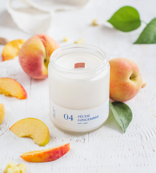 Bougie - Pêche + gingembre
