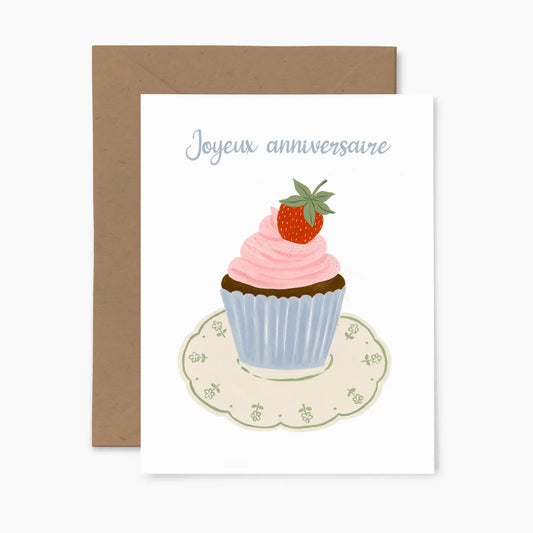 Carte de souhaits - Cupcake vintage