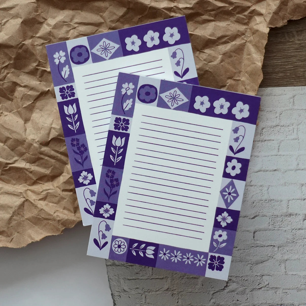 Bloc-notes - fleurs bleues