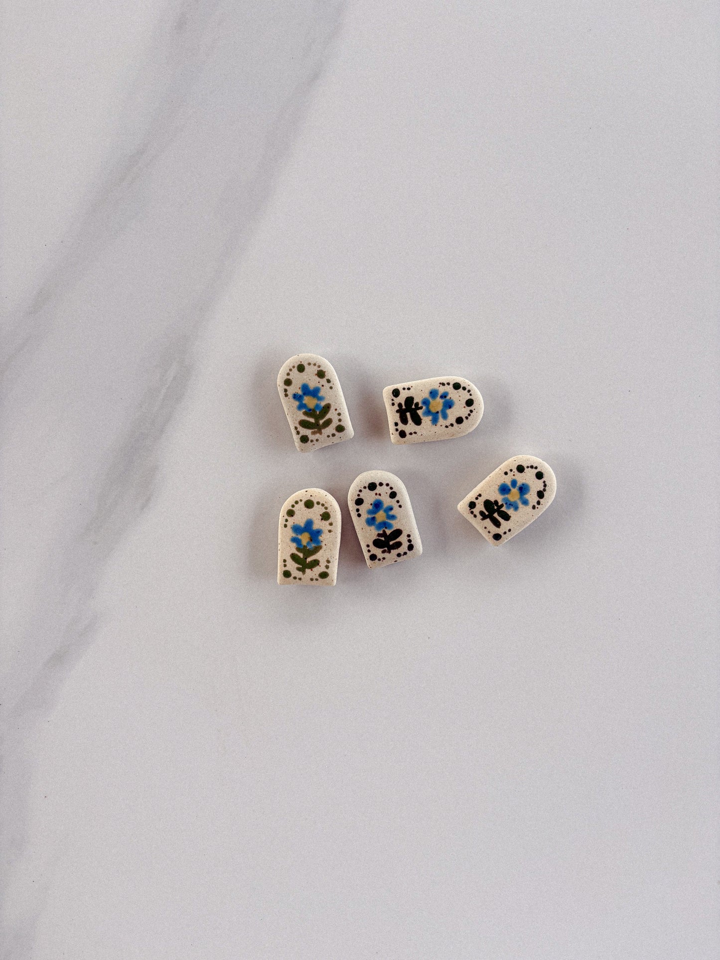 Aimants en céramique - Fenêtre + fleur