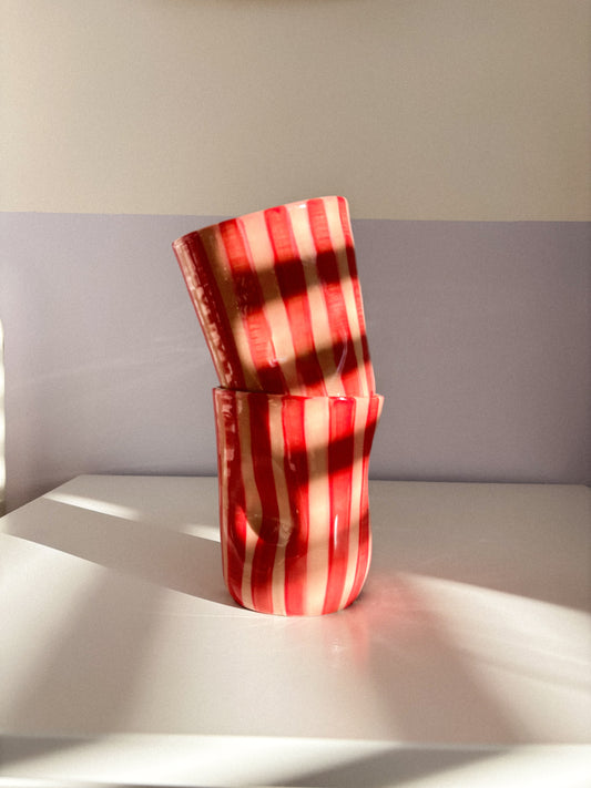 Verre à café glacé - Ligné