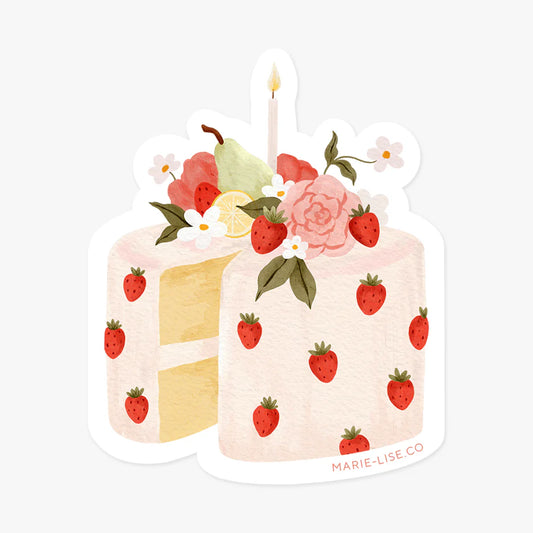 Autocollant découpé - Gâteau aux fraises