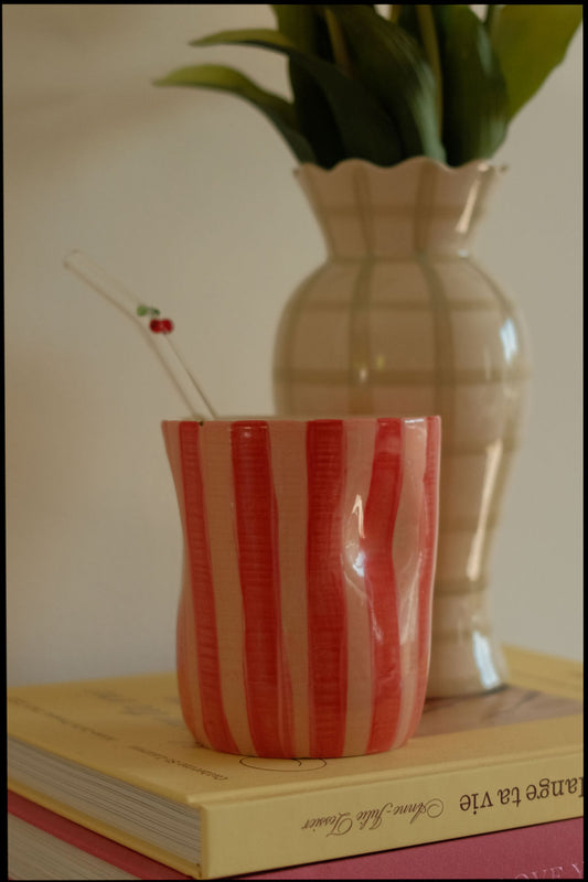 Verre à café glacé - Ligné