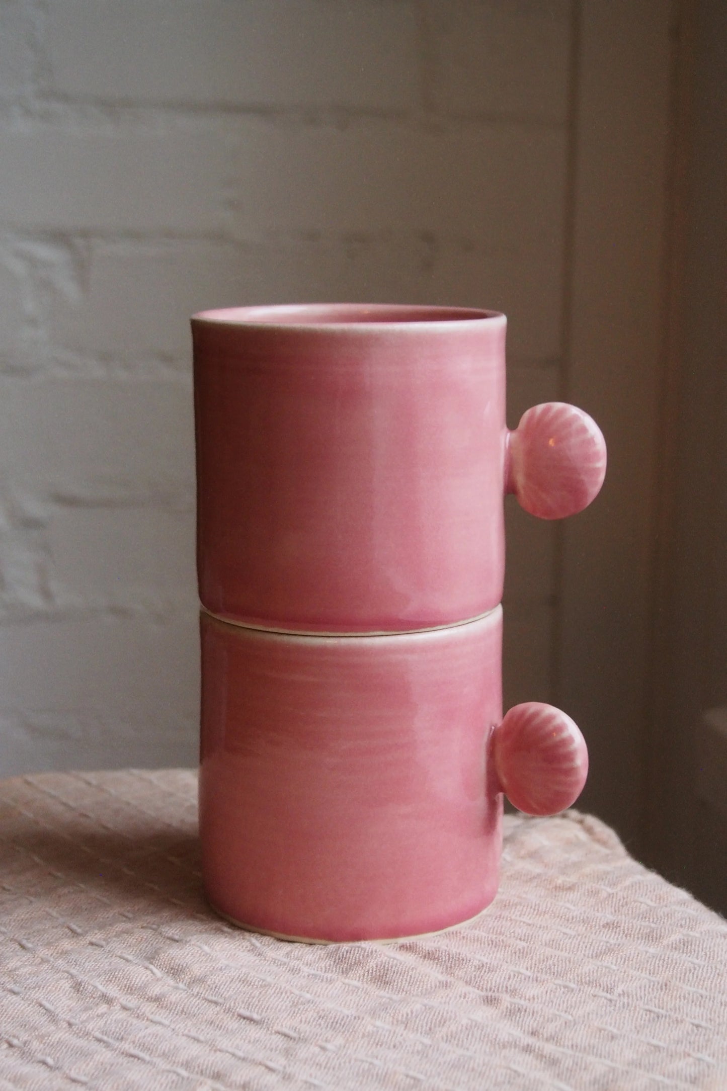 Tasse anse coquillage | Rose