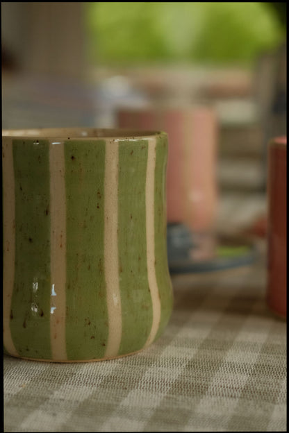 Tasse rayée bombée | Cappucino