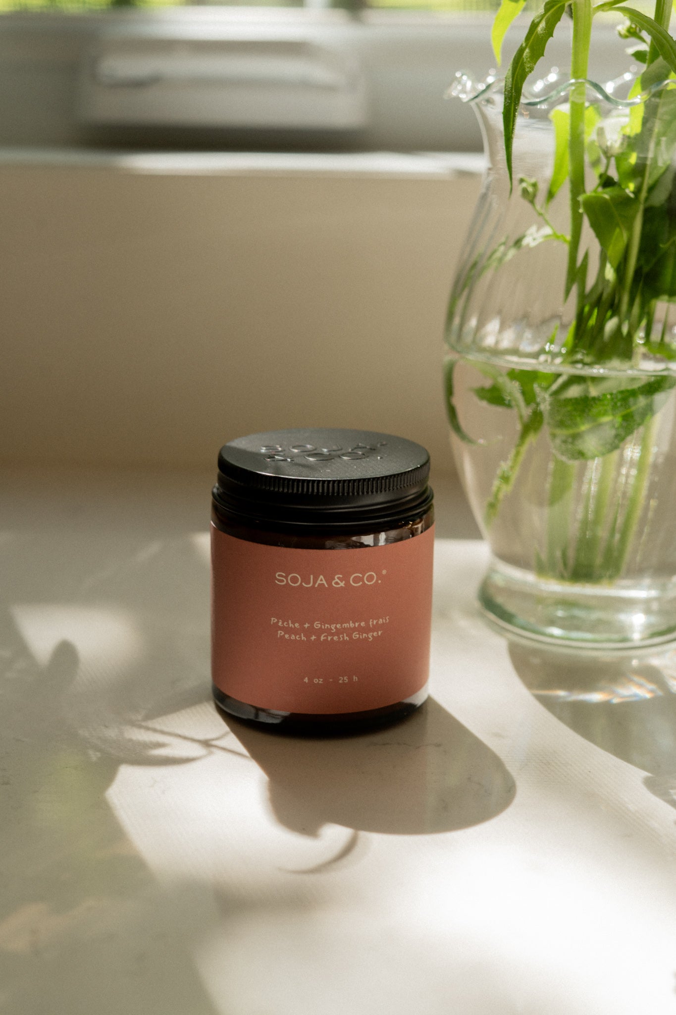 Bougie | Pêche + gingembre frais