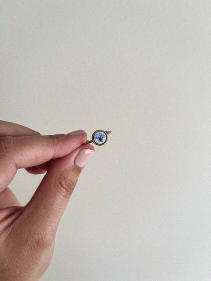 Bague florale - Argile blanche