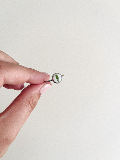 Bague florale - Argile blanche