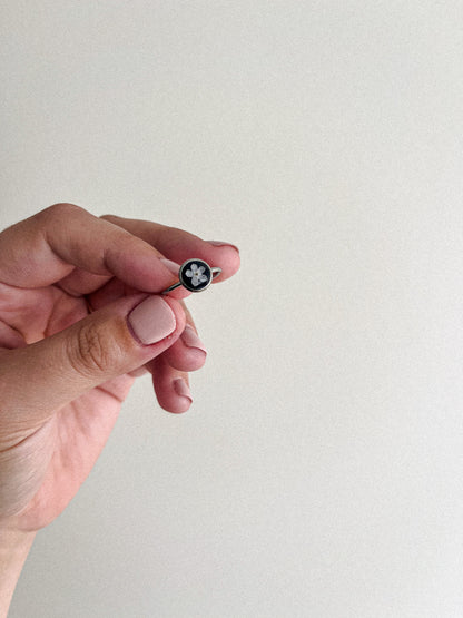 Bague florale - Argile noire