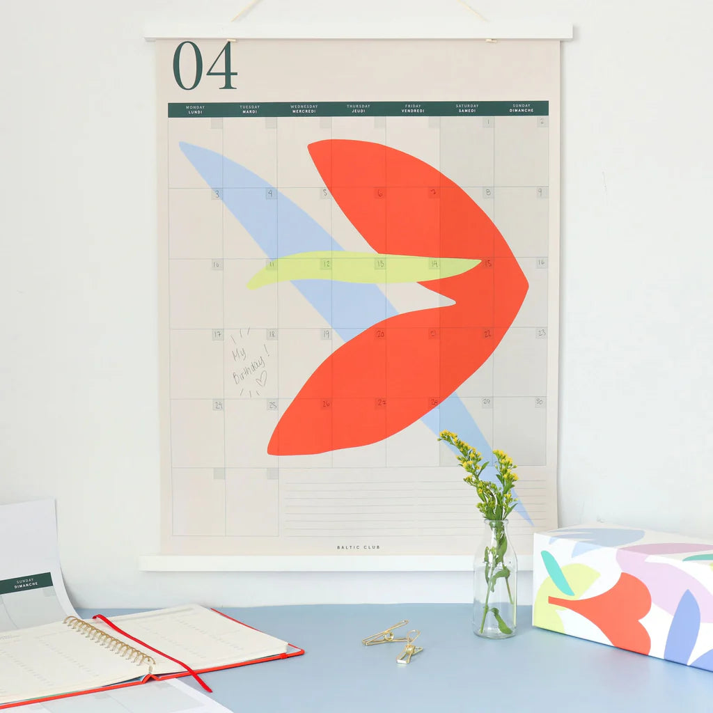 Grand calendrier mural non-daté - Bouquet