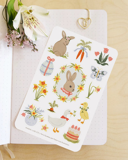 Feuille d'autocollants - Pâques fleurie