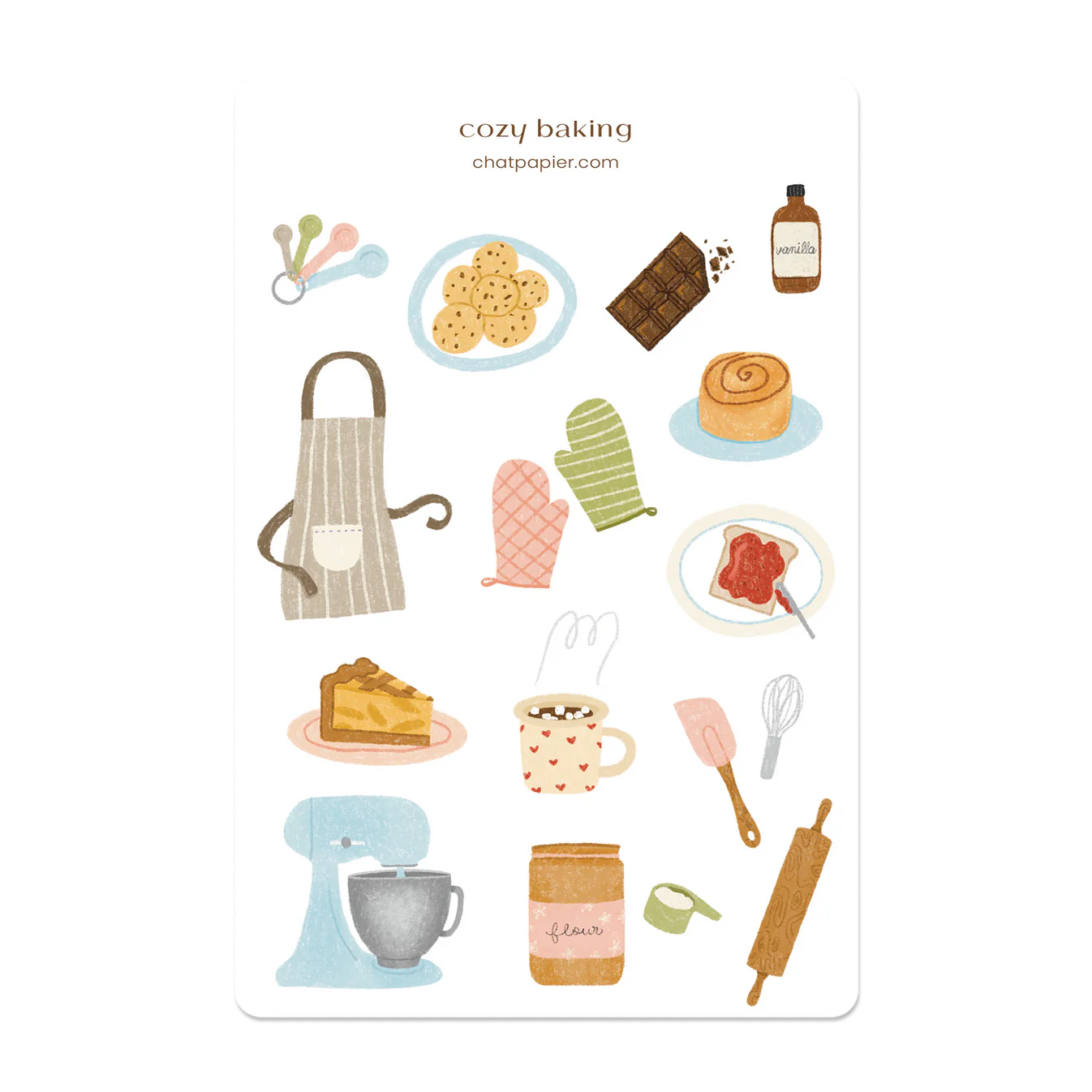 Feuille d'autocollants - Cozy baking