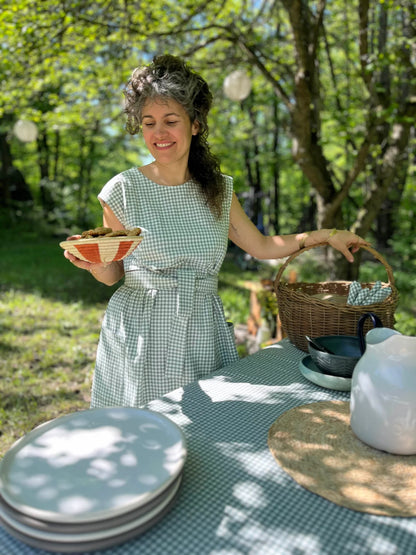 Nappe en coton bio - Vichy coloré
