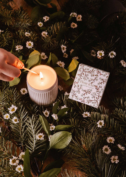 Bougie de Noël - Fleur d'Hiver