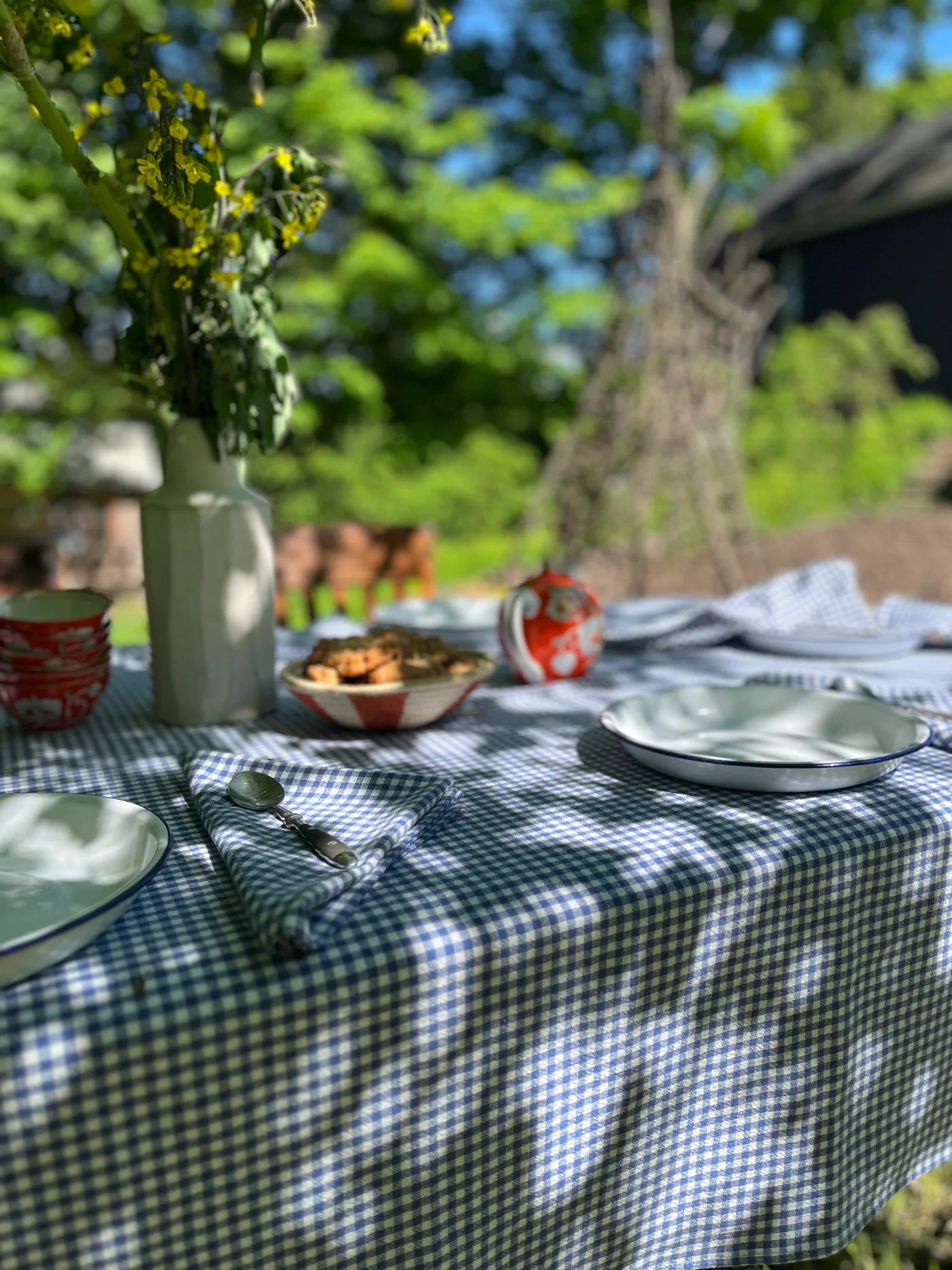 Nappe en coton bio - Vichy coloré