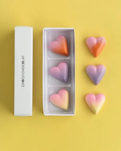 Boîte de 3 coeurs - Passion