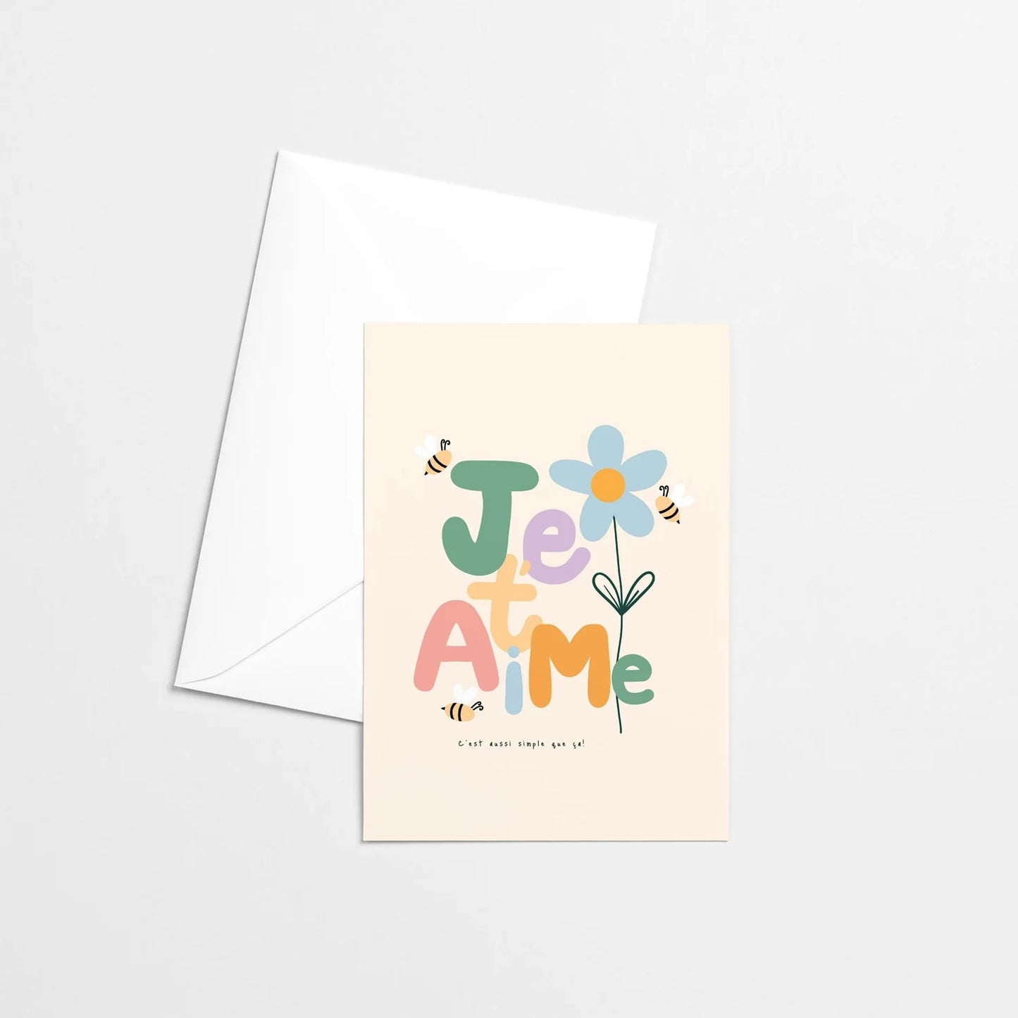 Carte de souhaits | Je t'aime fleur