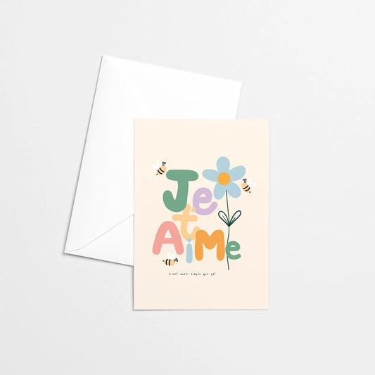 Carte de souhaits | Je t'aime fleur