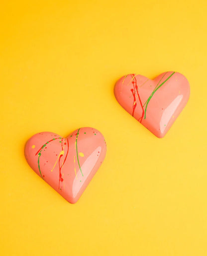 Coeur en chocolat - Caramel et guimauve