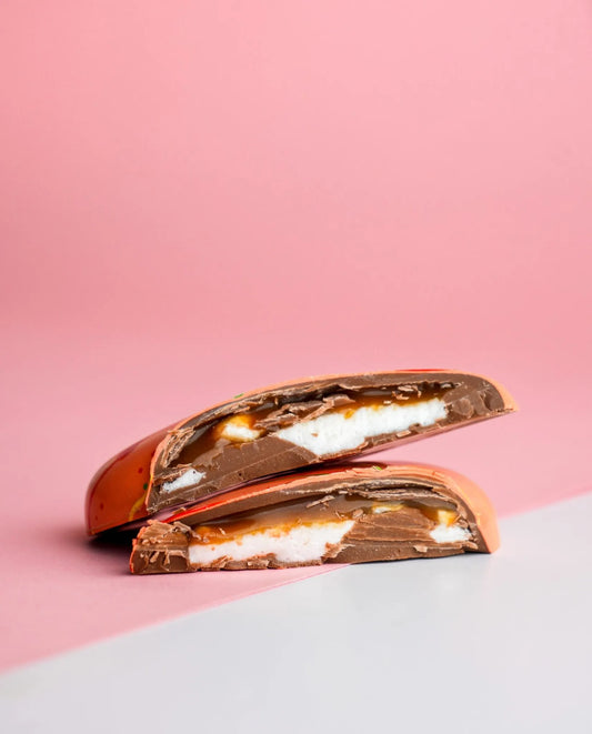 Coeur en chocolat - Caramel et guimauve
